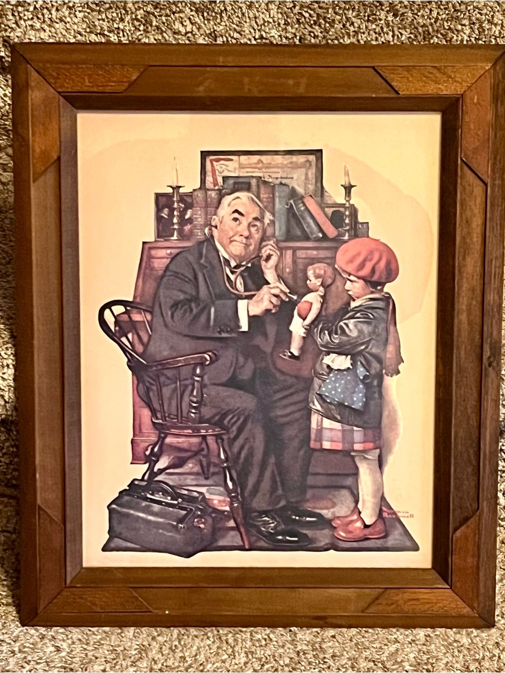 Vintage Norman Rockwell The Doctor And The Doll • 14x18